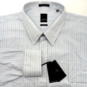 Daniel Hechter Dress Shirt Mens 19 34/35 Blue Pinstripe Big & Tall Button Down